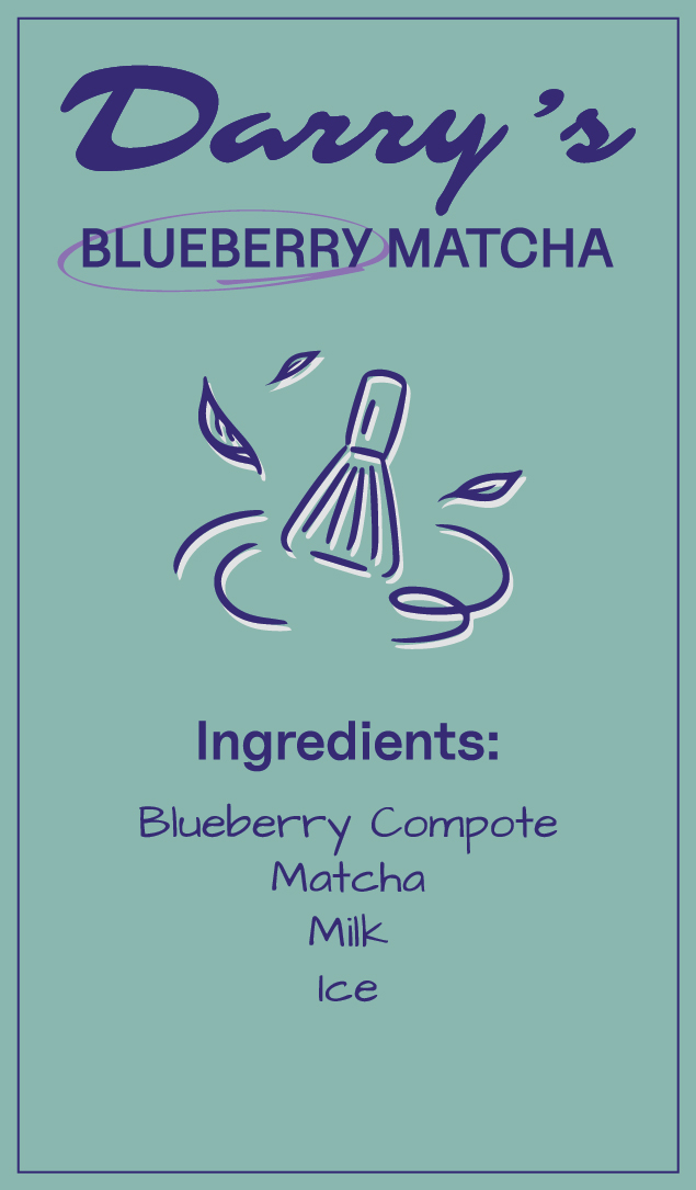 Darry's blueberry matcha recipe card